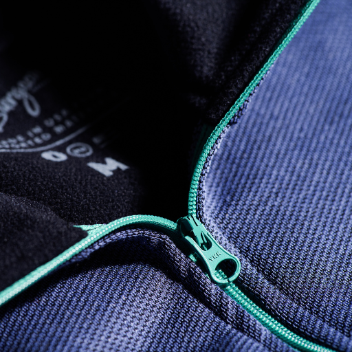 A closeup of the Bond 1/4 Zip in 'Navy.'