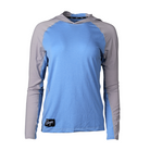 Women's Flume Hoodie in the Ruddy Duck Blue/Granite Gray Colorblock style.