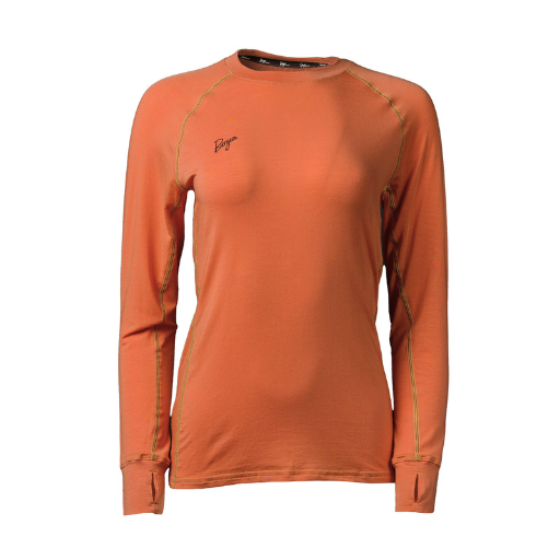 Women's Flume Crewneck Baselayer in Copper.