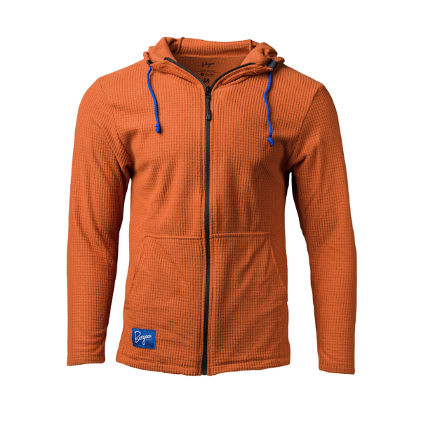 Men's Orange Rust Highlander Hoodie Full Zip