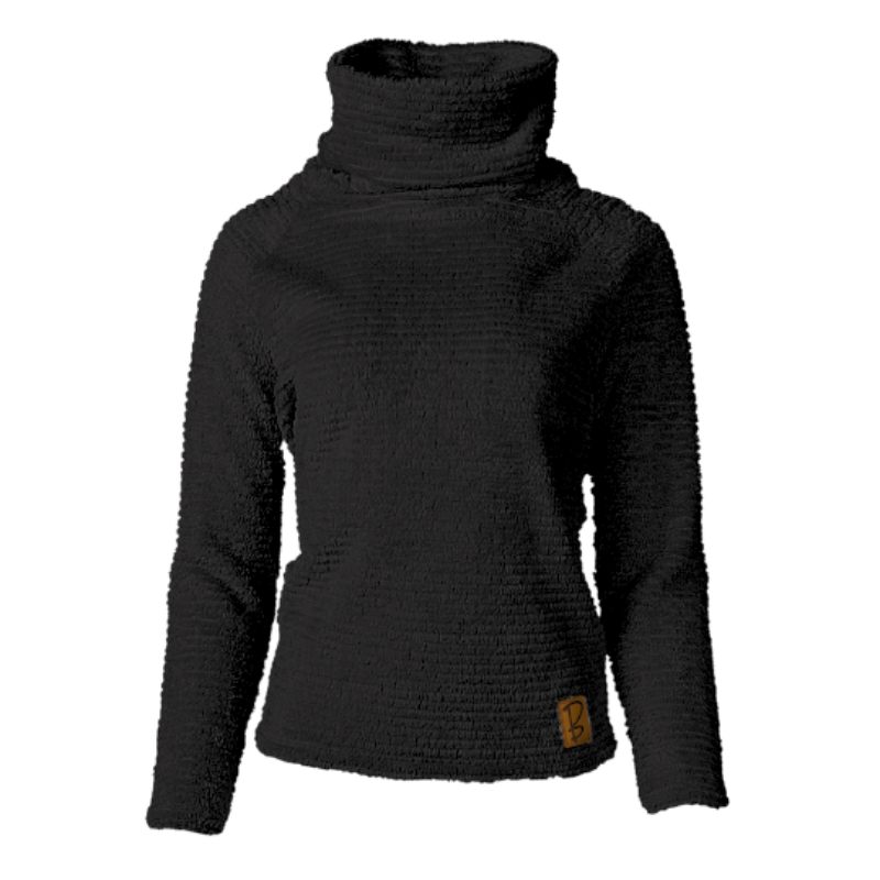 Women's Hearthside Cowl Neck Fleece in Black.