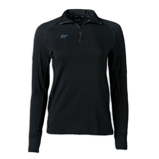 Women's Flume Quarter-Zip Baselayer in Black.